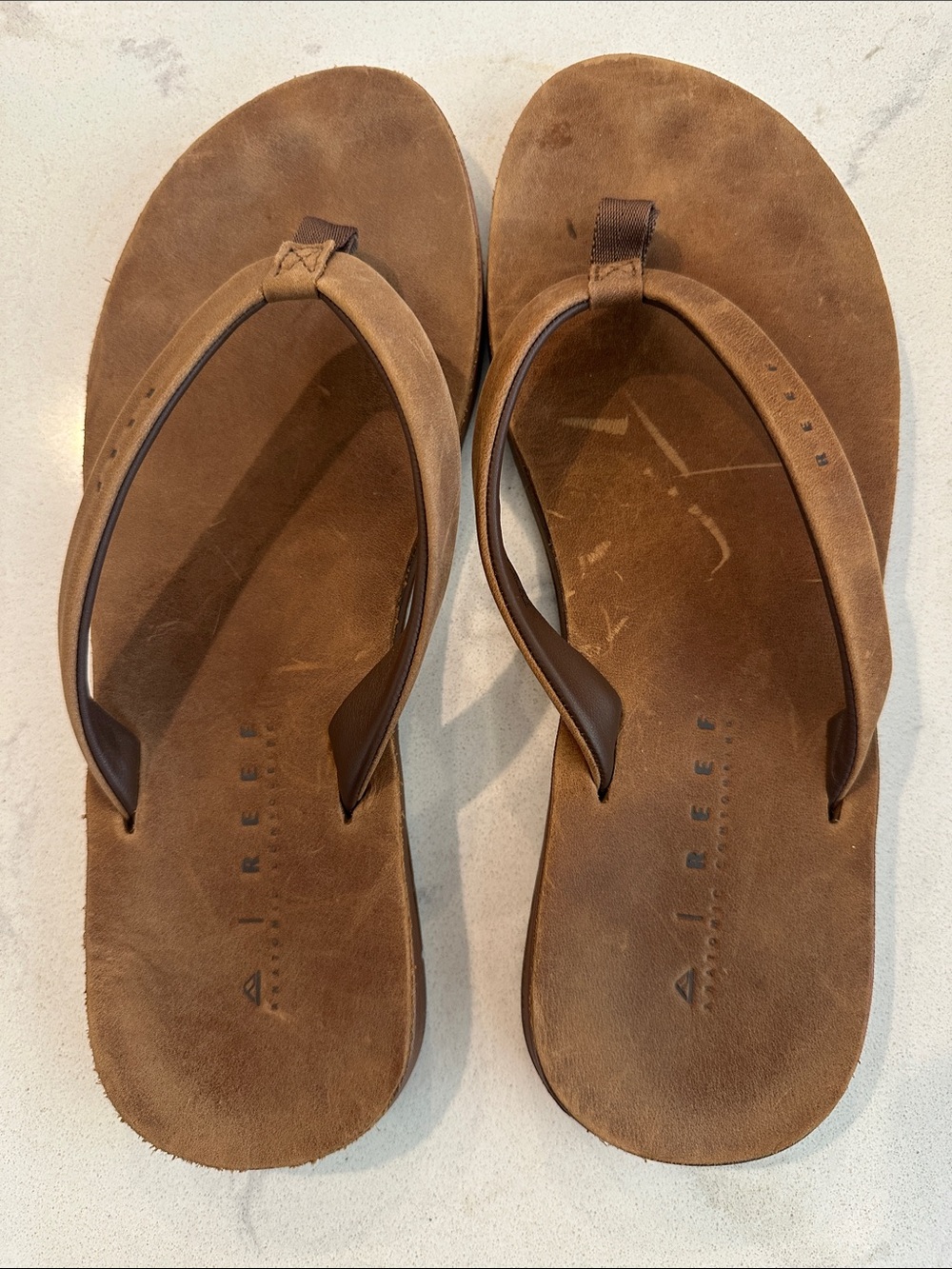 Reef Women’s Size 9 Brown Leather Flip-Flops